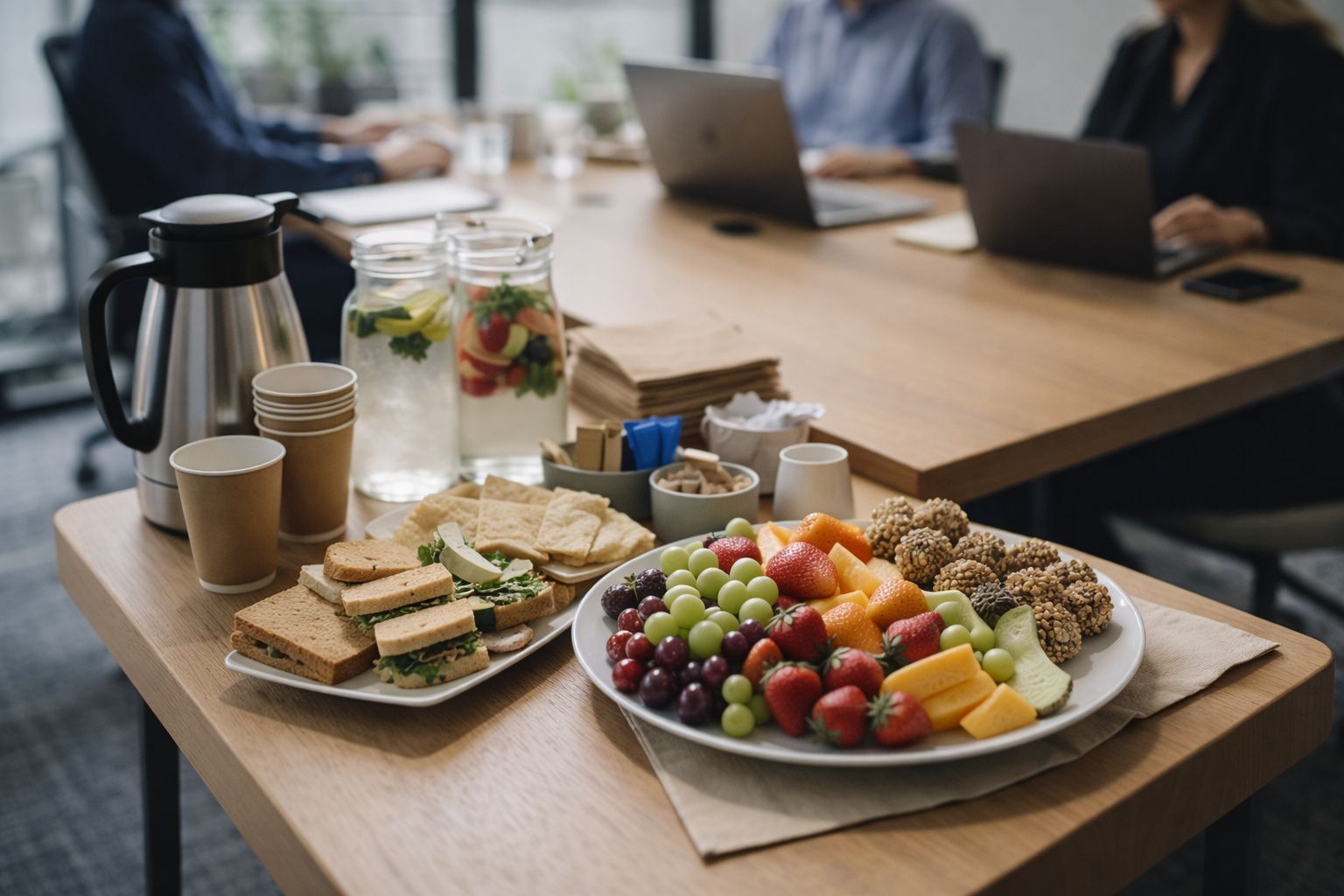 Light Snack Session — finger sandwiches, fruit, and wraps
